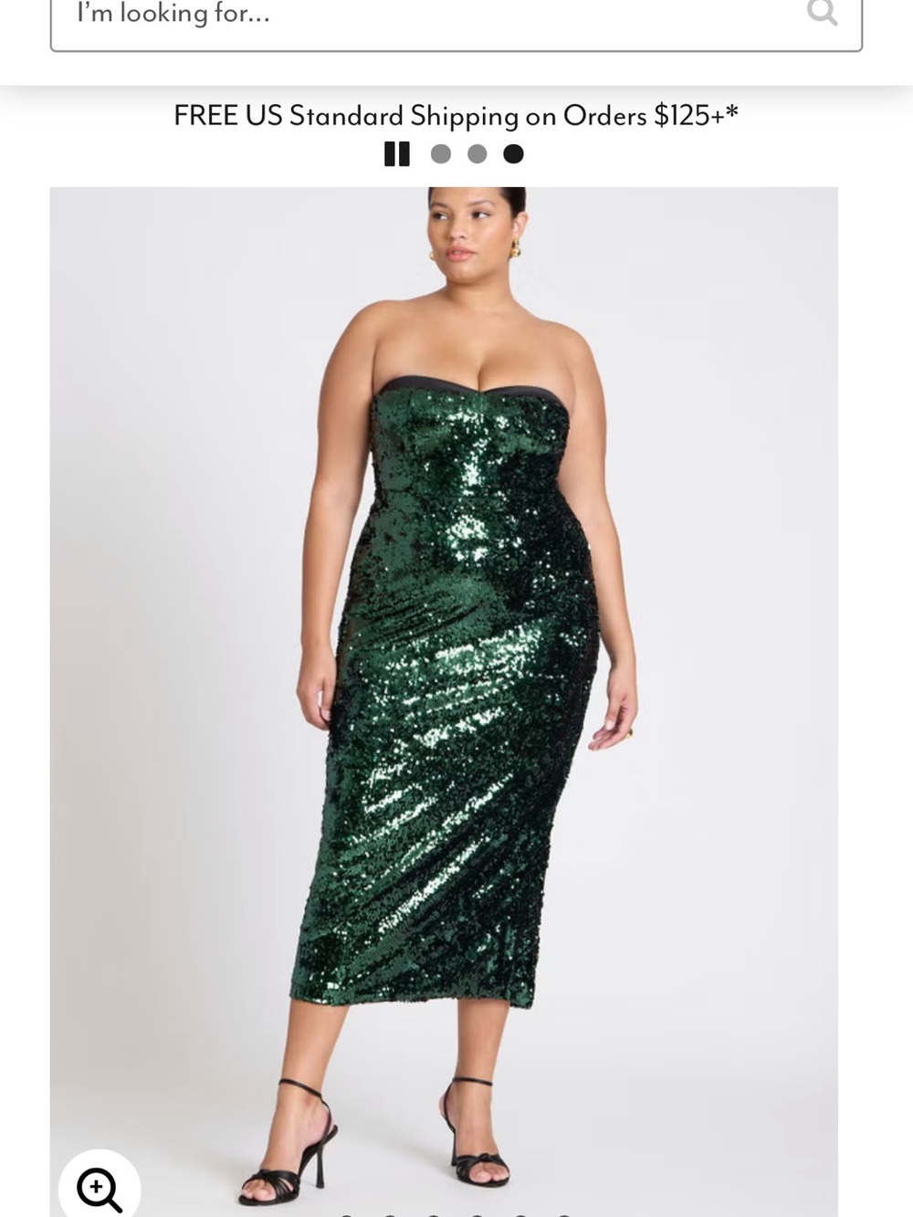 ELOQUII X Kate Spade Sequin Strapless Evening Dress - Emerald Green - Picture 4 of 4